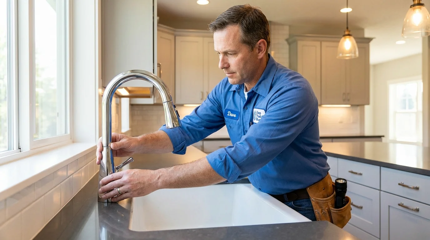 Kitchen faucet installation by Johns Plumbing LLC in Brookshire